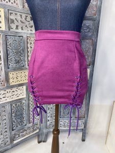 purple laceup skirt small