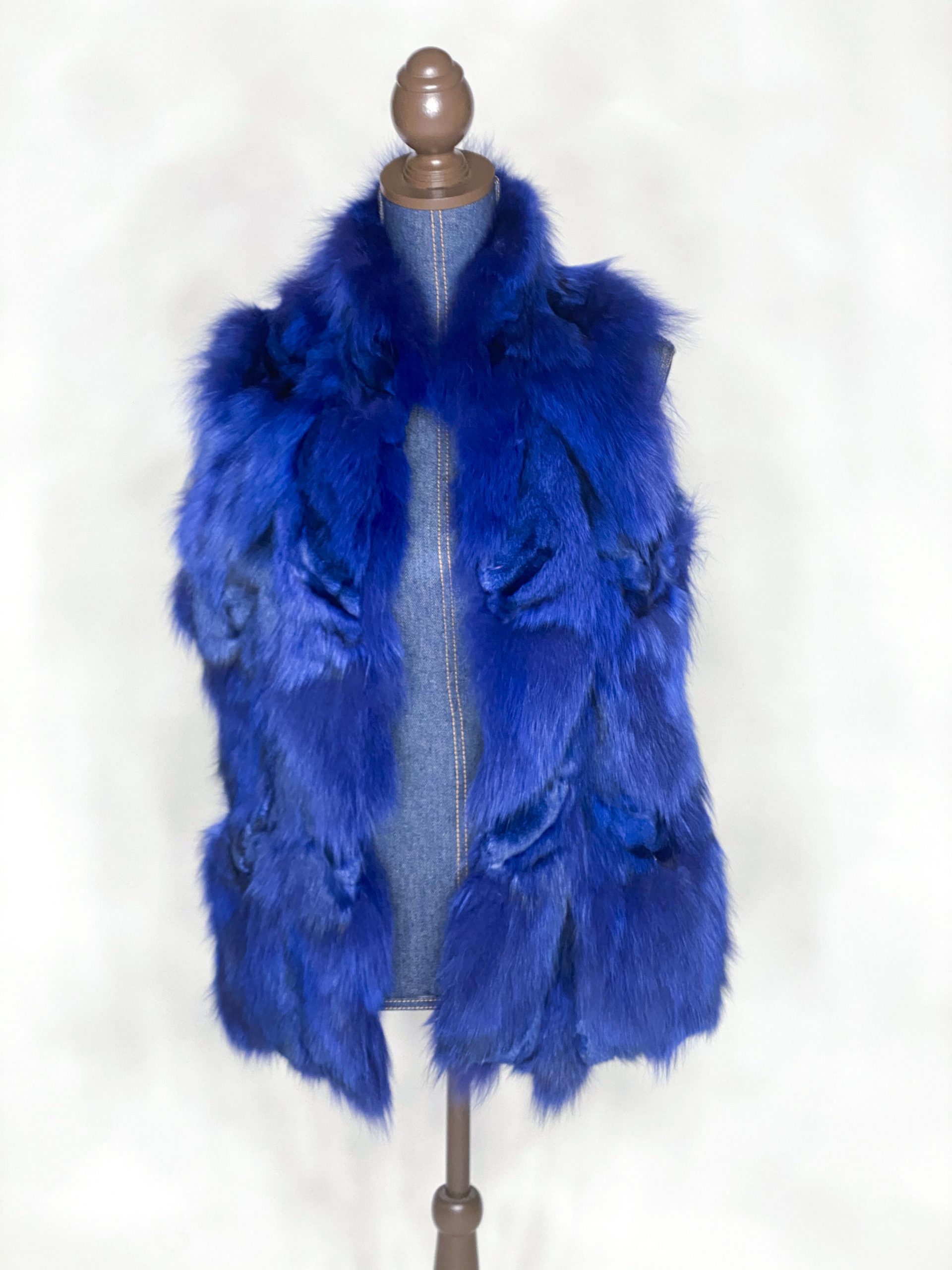 Blue fur vest size medium