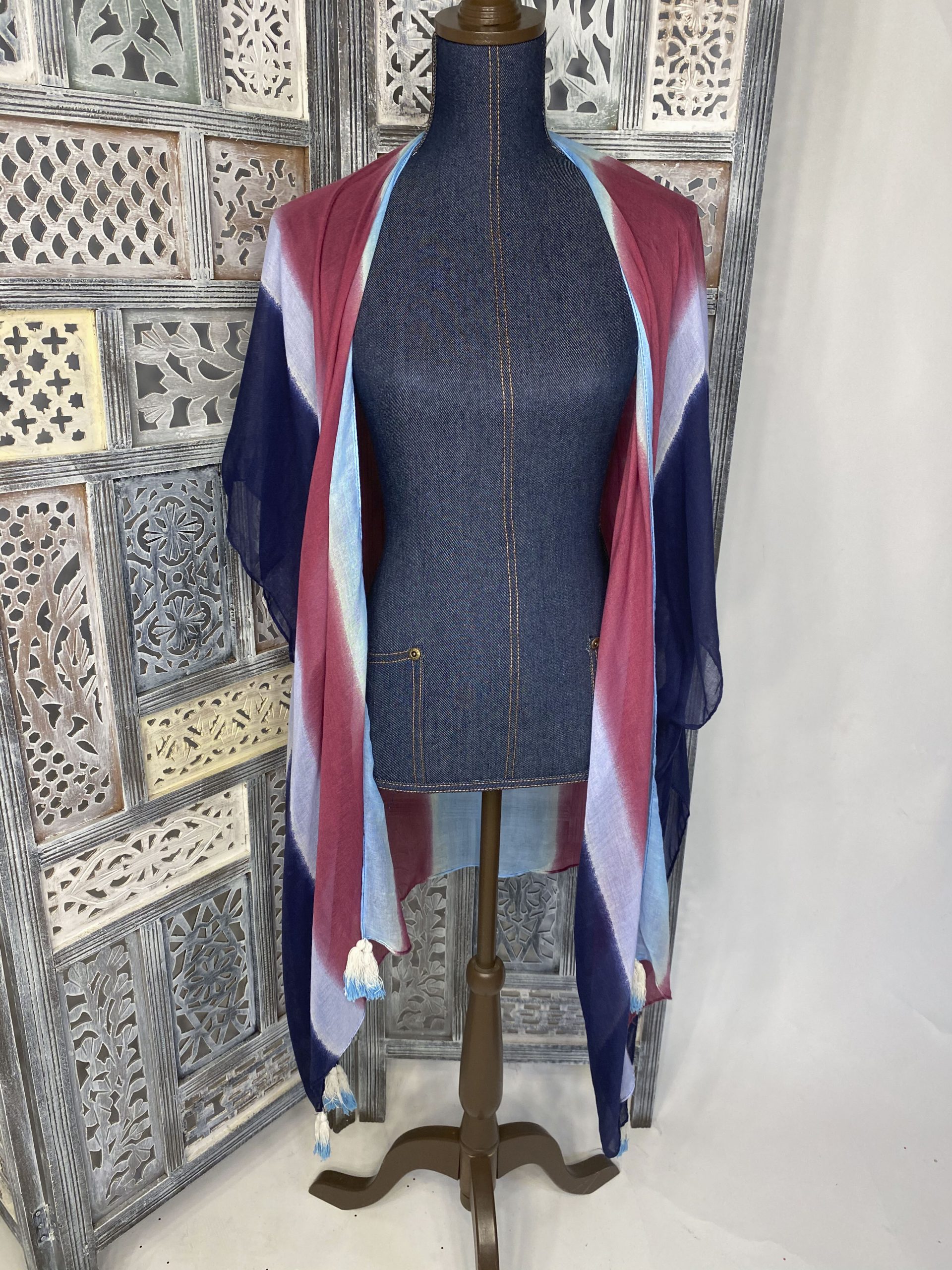 pink and blue kimono one size
